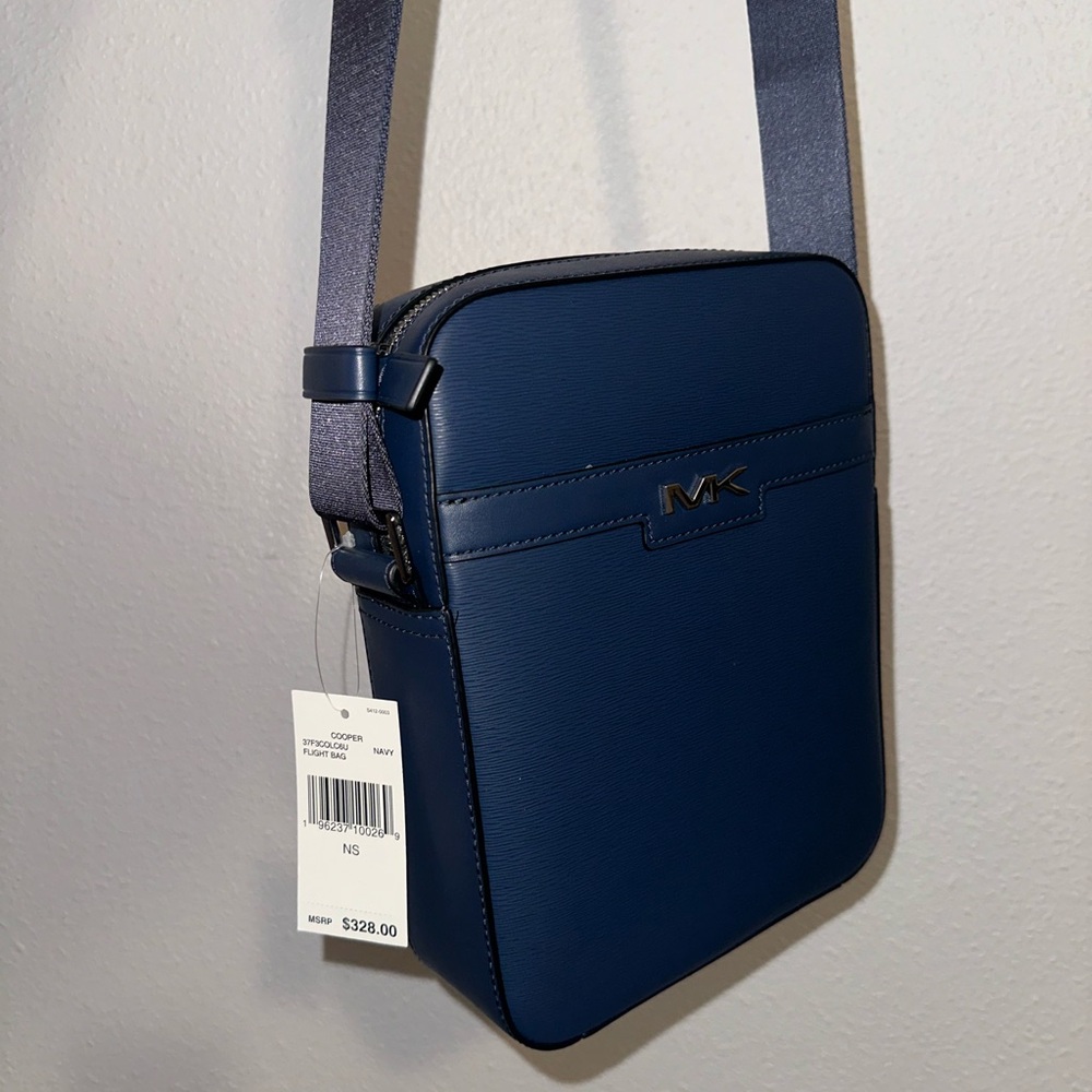 Michael Kors navy blue crossbody flight bag